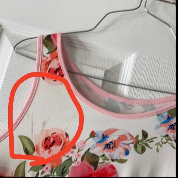 Boutique sz M color blocked black and white stripped pink floral tank top shirt - Picture 10 of 17